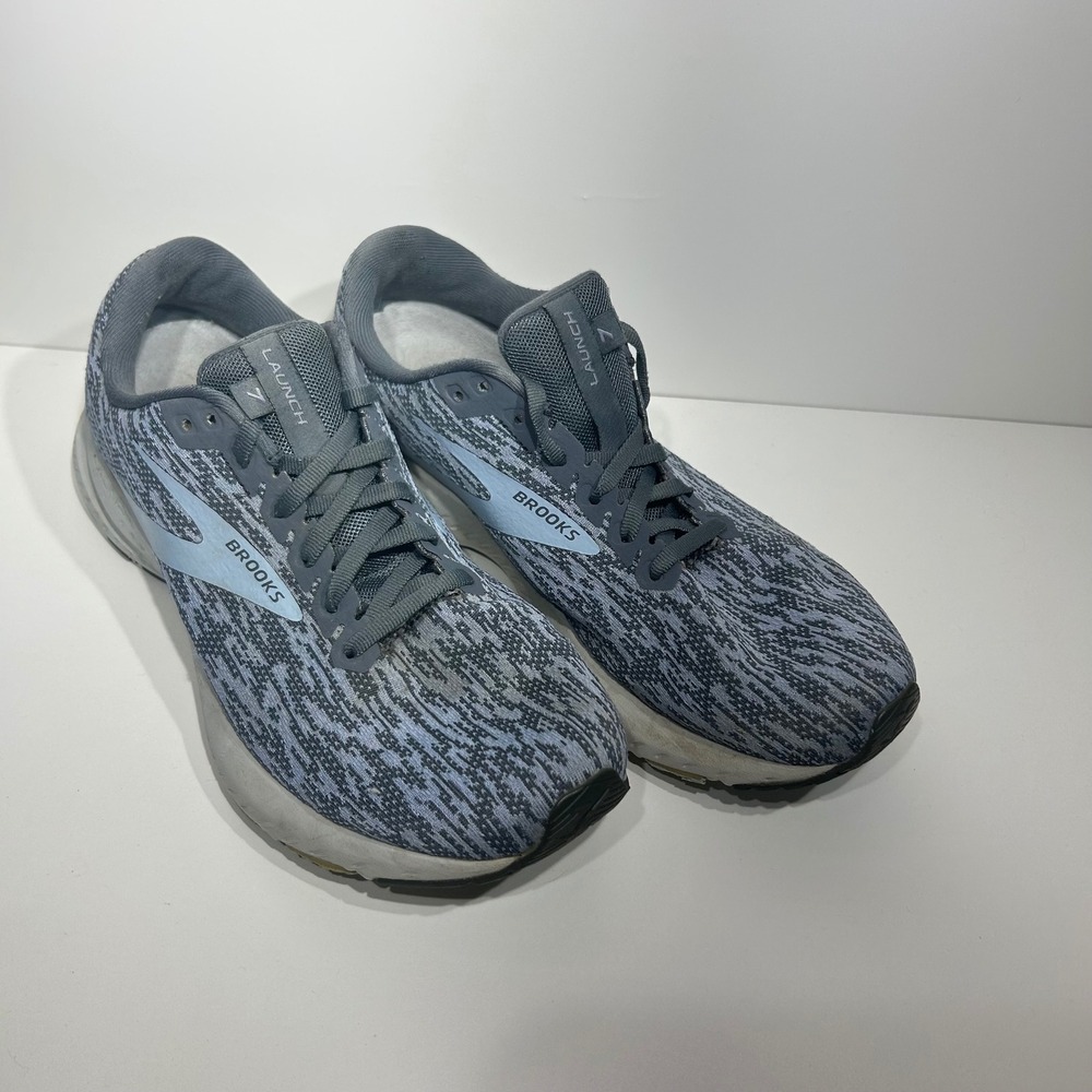Brooks Gorpcore Launch 7 Size 9 Grey Blue Mesh Athletic‎ Running Sneakers